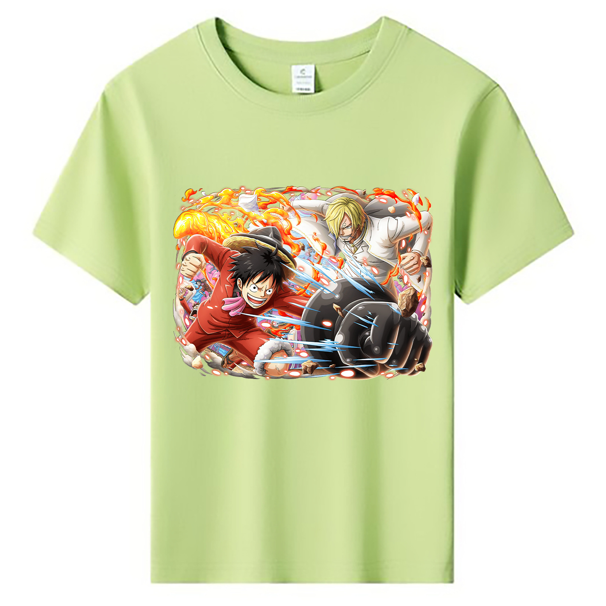 ワンピース モンキー・D・ルフィ ONE PIECE Monkey D. Luffy 綿100％キッズTシャツ（フロントプリント）